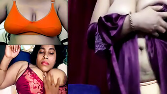 Desi Žena Z Velikimi Prsmi In Saree V Čutnem Videu