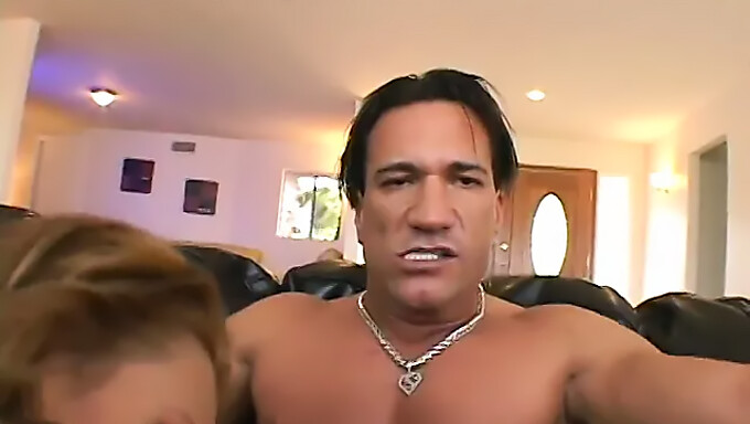 Three gorgeous young women with impressive breasts engage in sexual activities, including anal and oral pleasure, with a man named Marco Banderas