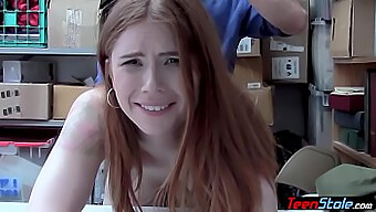 Redheaded Teen Gets Fucked By A Big Cock While Wearing A Uniform And Talking Dirty