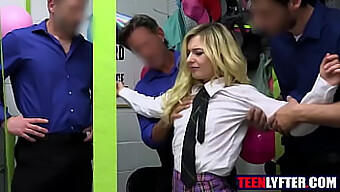 Teen Thief Caught And Gangbanged By Security Guards In A Department Store