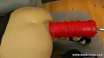 A huge dildo and intense anal play in 480p video