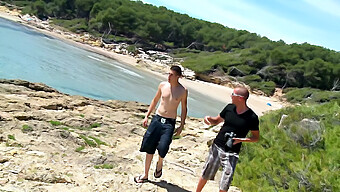 Two Guys Get Naughty On The Beach In Outdoor Anal Sex