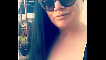 Becky flaunts her ample natural breasts to her neighbors in outdoor setting