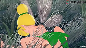 Tinker Bell Se Ukvarja S Spolnimi Aktivnostmi S Petrom Panom, Medtem Ko Vila Opazuje | Cartoon In Anime Style