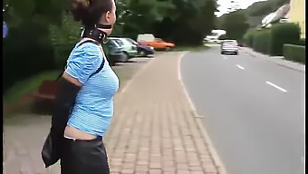 Bdsm Adventure In Public With Ballgag And Armbinder