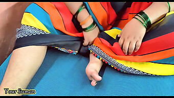 Close-Up View Of A Bhojpuri Style Stepmom Giving A Massage To An 18-Year-Old Indian Girl After Serving Food