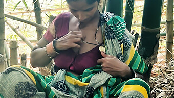 Young Indian Housewife Enjoys Outdoor Forest Encounter With 18-Year-Old Amateur