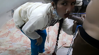 Indian Maid Gives A Sloppy Blowjob In Her Employer'S Home