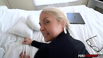 Blonde mature woman seeks intimacy with her young son