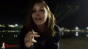 Redhead amateur claims it was an interview, but fucks on the street