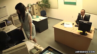 Asian Babe Enjoys A Wild Office Encounter