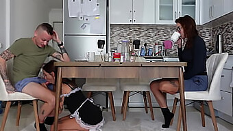 Tattooed Hottie Gets Fucked By Husband'S Maid!