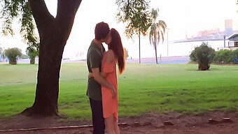 Outdoor Encounter Of A Young Couple In The Park